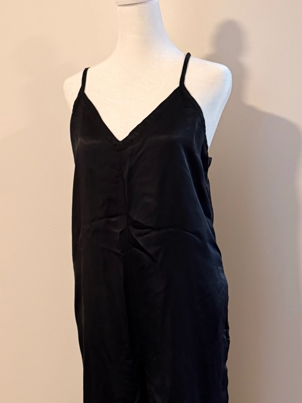 Black Satin Wide leg jumpsuit, so silky!